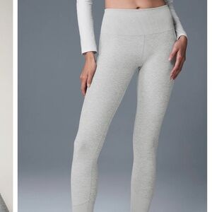Alo Yoga High-Waist Alosoft Lounge Legging Athletic Heather Grey Small
